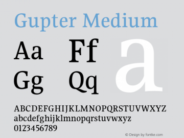 Gupter Medium Version 1.000 Font Sample