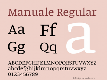 Manuale Regular Version 1.000; ttfautohint (v1.8.1.43-b0c9) Font Sample