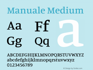 Manuale Medium Version 1.000; ttfautohint (v1.8.1.43-b0c9) Font Sample