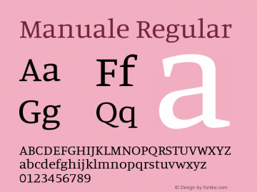 Manuale Regular Version 1.000; ttfautohint (v1.8.1.43-b0c9) Font Sample