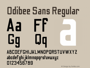 Odibee Sans Regular Version 2.001; ttfautohint (v1.8.3) Font Sample