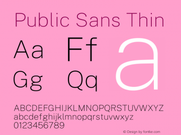 Public Sans Thin Version 1.007图片样张