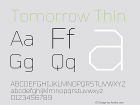 Tomorrow Thin Version 2.002 Font Sample