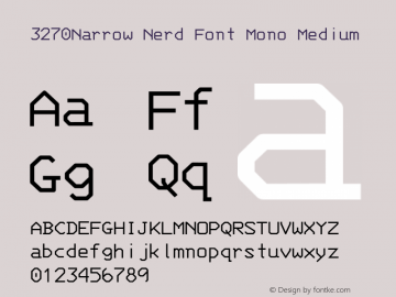 3270 Narrow Nerd Font Complete Mono Version 001.000;Nerd Fonts 2 Font Sample