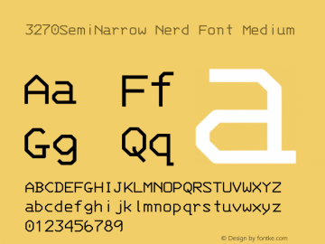 3270 Semi-Narrow Nerd Font Complete Version 001.000;Nerd Fonts 2 Font Sample