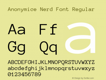 Anonymice Nerd Font Complete Version 1.002图片样张