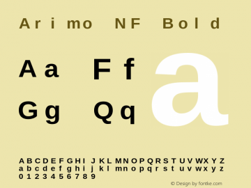 Arimo Bold Nerd Font Complete Mono Windows Compatible Version 1.23 Font Sample