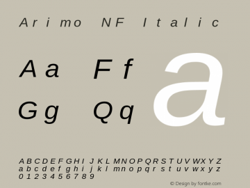 Arimo Italic Nerd Font Complete Mono Windows Compatible Version 1.23图片样张