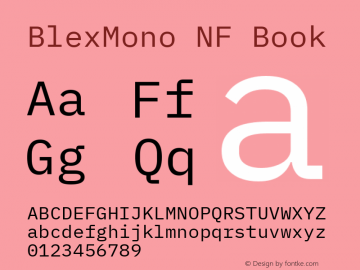 Blex Mono Nerd Font Complete Windows Compatible Version 2.000 Font Sample