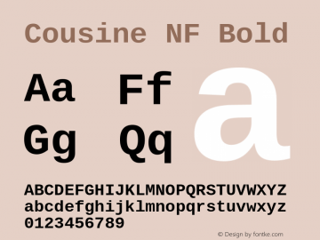 Cousine Bold Nerd Font Complete Mono Windows Compatible Version 1.21图片样张