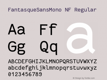 Fantasque Sans Mono Regular Nerd Font Complete Mono Windows Compatible Version 1.8.0 ; ttfautohint (v1.8.2) Font Sample