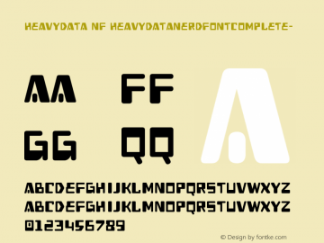 Heavy Data Nerd Font Complete Windows Compatible created March 2008图片样张