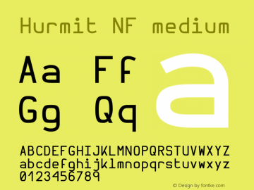 Hurmit Medium Nerd Font Complete Windows Compatible Version 1.21;Nerd Fonts 2.1. Font Sample