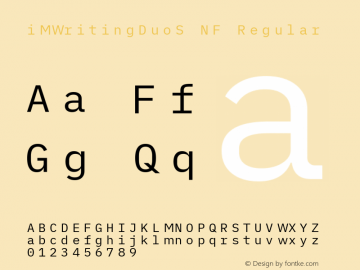 iM Writing Duo S Regular Nerd Font Complete Mono Windows Compatible Version 2.000 Font Sample