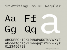 iM Writing Duo S Regular Nerd Font Complete Windows Compatible Version 2.000 Font Sample