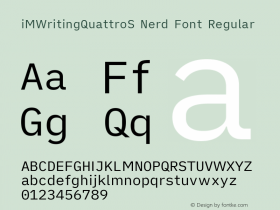 iM Writing Quattro S Regular Nerd Font Complete Version 2.000图片样张