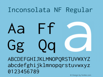 Inconsolata Regular Nerd Font Complete Windows Compatible Version 2.012;PS 002.012;hotconv 1.0.88;makeotf.lib2.5.64775图片样张