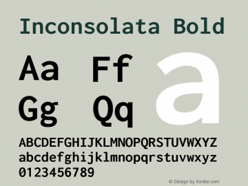 Inconsolata Bold Version 2.012;PS 002.012;hotconv 1.0.88;makeotf.lib2.5.64775 Font Sample