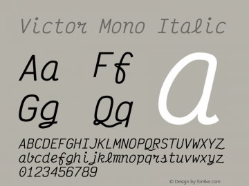 Victor Mono Italic Version 1.300图片样张