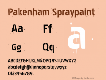 Pakenham Spraypaint Macromedia Fontographer 4.1.4 09/07/2001 Font Sample