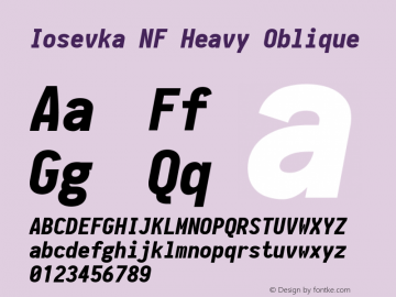 Iosevka Term Heavy Oblique Nerd Font Complete Windows Compatible 2.1.0; ttfautohint (v1.8.2)图片样张