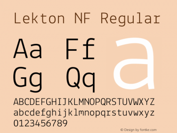 Lekton Nerd Font Complete Mono Windows Compatible Version 34.000图片样张