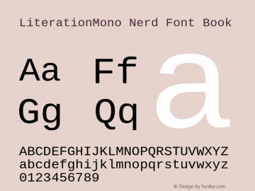 Literation Mono Nerd Font Complete Version 2.00.5 Font Sample