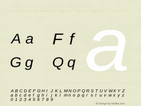 Literation Sans Italic Nerd Font Complete Mono Version 2.00.5图片样张