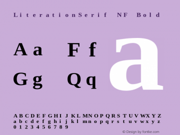 Literation Serif Bold Nerd Font Complete Mono Windows Compatible Version 2.00.5 Font Sample