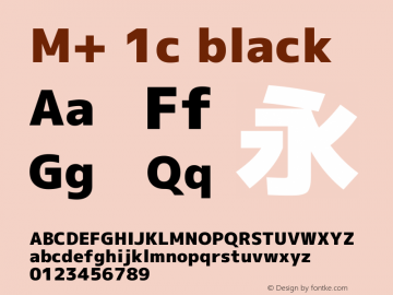 M+ 1c black  Font Sample