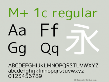 M+ 1c regular  Font Sample