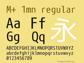 M+ 1mn regular  Font Sample