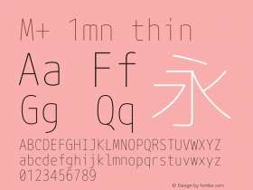 M+ 1mn thin  Font Sample