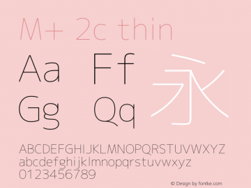 M+ 2c thin  Font Sample