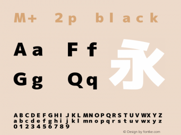 M+ 2p black  Font Sample