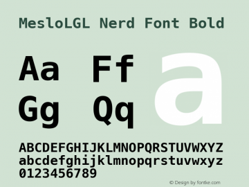 Meslo LG L Bold Nerd Font Complete 1.210 Font Sample