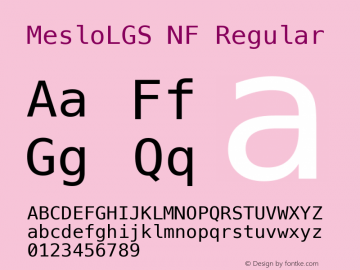 Meslo LG S Regular Nerd Font Complete Windows Compatible 1.210图片样张