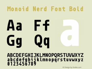 Monoid Bold Nerd Font Complete Version 0.61;Nerd Fonts 2.1. Font Sample