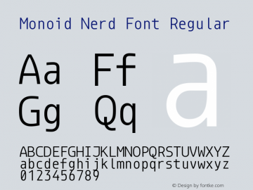 Monoid Regular Nerd Font Complete Version 0.61;Nerd Fonts 2.1. Font Sample