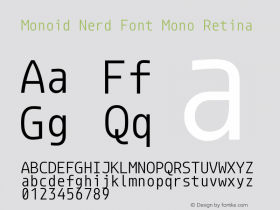 Monoid Retina Nerd Font Complete Mono Version 0.62;Nerd Fonts 2.1.图片样张