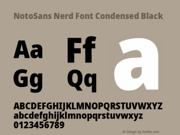 Noto Sans Condensed Black Nerd Font Complete Version 2.000;GOOG;noto-source:20170915:90ef993387c0; ttfautohint (v1.7)图片样张