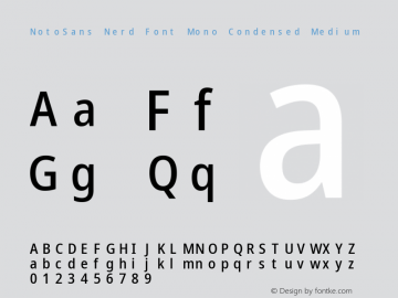 Noto Sans Condensed Medium Nerd Font Complete Mono Version 2.000;GOOG;noto-source:20170915:90ef993387c0; ttfautohint (v1.7)图片样张