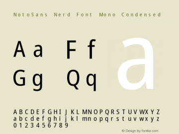 Noto Sans Condensed Nerd Font Complete Mono Version 2.000;GOOG;noto-source:20170915:90ef993387c0; ttfautohint (v1.7)图片样张