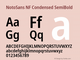 Noto Sans Condensed SemiBold Nerd Font Complete Windows Compatible Version 2.000;GOOG;noto-source:20170915:90ef993387c0; ttfautohint (v1.7)图片样张