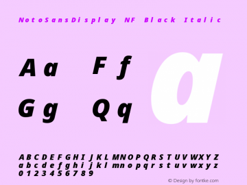 Noto Sans Display Black Italic Nerd Font Complete Mono Windows Compatible Version 2.000;GOOG;noto-source:20170915:90ef993387c0; ttfautohint (v1.7)图片样张