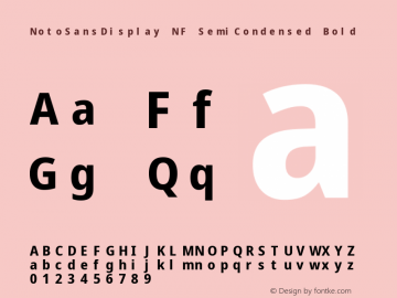 Noto Sans Display SemiCondensed Bold Nerd Font Complete Mono Windows Compatible Version 2.000;GOOG;noto-source:20170915:90ef993387c0; ttfautohint (v1.7)图片样张