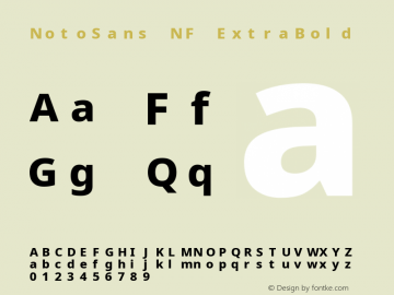 Noto Sans ExtraBold Nerd Font Complete Mono Windows Compatible Version 2.000;GOOG;noto-source:20170915:90ef993387c0; ttfautohint (v1.7) Font Sample