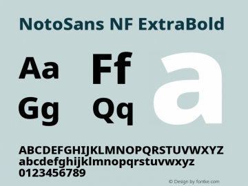 Noto Sans ExtraBold Nerd Font Complete Windows Compatible Version 2.000;GOOG;noto-source:20170915:90ef993387c0; ttfautohint (v1.7) Font Sample