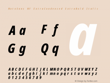 Noto Sans ExtraCondensed ExtraBold Italic Nerd Font Complete Mono Windows Compatible Version 2.000;GOOG;noto-source:20170915:90ef993387c0; ttfautohint (v1.7)图片样张