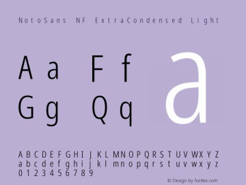 Noto Sans ExtraCondensed Light Nerd Font Complete Mono Windows Compatible Version 2.000;GOOG;noto-source:20170915:90ef993387c0; ttfautohint (v1.7)图片样张